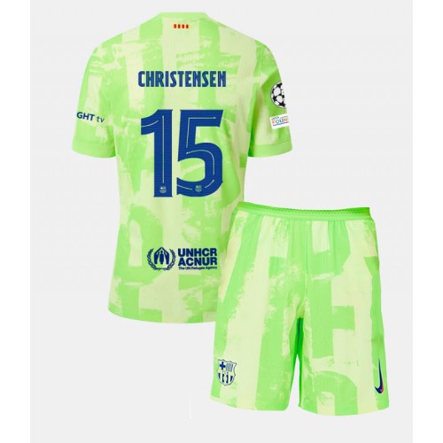 Fotbalové Dres Barcelona Andreas Christensen #15 Dětské Alternativní 2024-25 Krátký Rukáv (+ trenýrky)